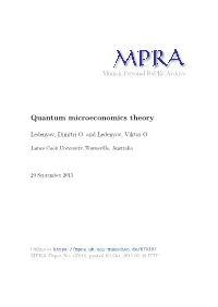 Quantum Microeconomics Theory