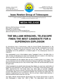 The William Herschel Telescope Finds the Best Candidate for a Supernova Explosion