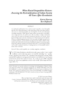 When Racial Inequalities Return: Assessing the Restratification of Cuban Society 60 Years After Revolution