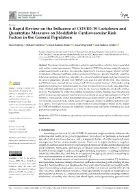 A Rapid Review on the Influence of COVID-19 Lockdown And