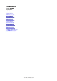 Cofnod Pleidleisio Voting Record 21/05/2013