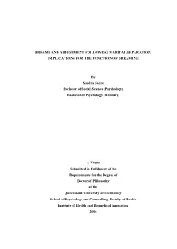 Dreams and Adjustment Following Marital Separation: Implications for the Function of Dreaming