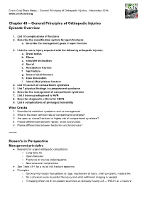 General Principles of Orthopedic Injuries Episode Overview