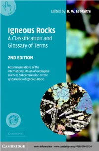 Igneous Rocks: a Classification and Glossary of Terms
