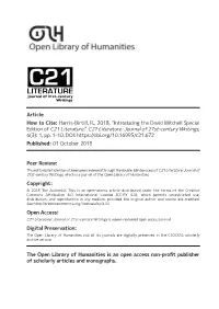Introducing the David Mitchell Special Edition of C21 Literature