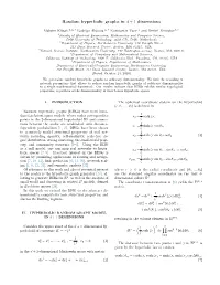 Random Hyperbolic Graphs in D + 1 Dimensions