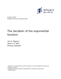 The Jacobian of the Exponential Function