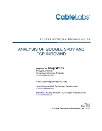 Analysis of Google Spdy and Tcp Initcwnd