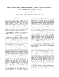 Distributed Spacecraft Missions (Dsm) Technology Development at Nasa Goddard Space Flight Center