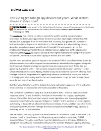 The CIA Rigged Foreign Spy Devices for Years. What Secrets Should It Share