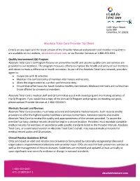 Absolute Total Care Provider Tip Sheet