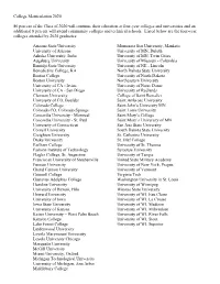 College Matriculation 2020 86 Percent of the Class of 2020 Will Continue