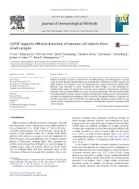 Cytof Supports Efficient Detection of Immune Cell Subsets from Small