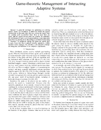 Game-Theoretic Management of Interacting Adaptive Systems