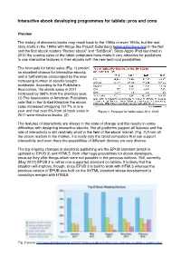 Interactive Ebook Developing Programmes for Tablets: Pros and Cons
