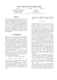 Linear Projectors in the Max-Plus Algebra Abstract 1
