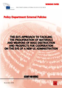 Policy Department External Policies the EU's APPROACH to TACKLING THE