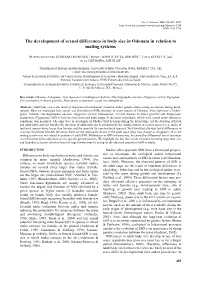 The Development of Sexual Differences in Body Size in Odonata in Relation to Mating Systems