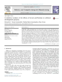 A Statistical Analysis of the Effects of Scrum and Kanban on Software Development Projects