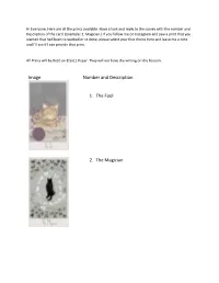 Image Number and Description 1. the Fool 2. the Magician