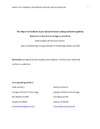 Impact of Feedback on Perception and Metacognition 1