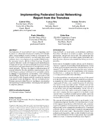 Implementing Federated Social Networking