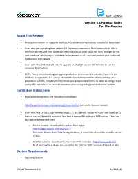 Maccaption Version 6.4 Release Notes for Maccaption