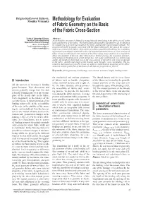 Methodology for Evaluation of Fabric Geometry on the Basis of the Fabric Cross-Section