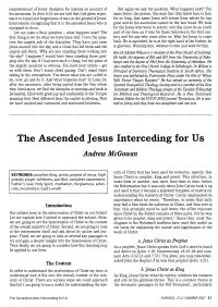 The Ascended Jesus Interceding for Us Andrew Mcgowan
