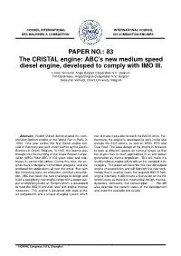 ABC's New Medium Speed Diesel Engine, Developed To