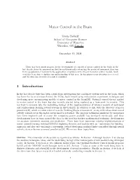Motor Control in the Brain