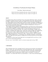 On Software Verification for Sensor Nodes