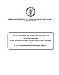 R19), Course Structure and Syllabi