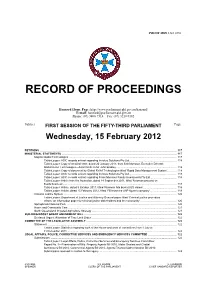 Record of Proceedings