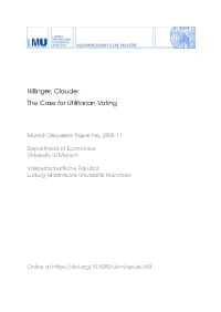 The Case for Utilitarian Voting