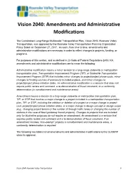 Vision 2040: Amendments and Administrative Modifications
