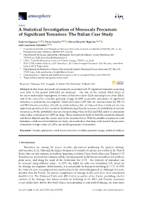 A Statistical Investigation of Mesoscale Precursors of Significant