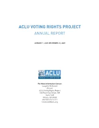 Aclu Voting Rights Project Annual Report