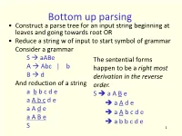 Bottom up Parsing