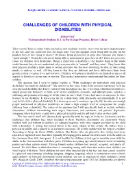 Challenges of Children with Physical Disabilities