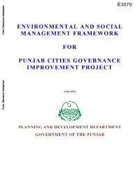 Environmental and Social Management Framework for Punjab