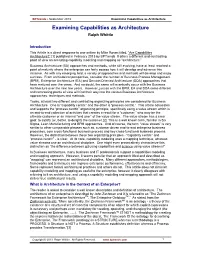 Examining Capabilities As Architecture