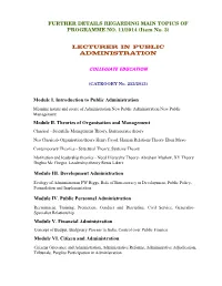 Lecturer in Public Administration