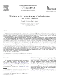 Milk Fever in Dairy Cows: a Review of Pathophysiology and Control Principles