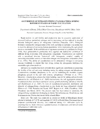Occurrence of Nitrogen-Fixing Cyanobacteria During Different Stages of Paddy Cultivation