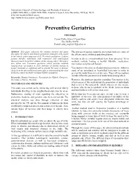 Preventive Geriatrics
