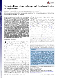 Tectonic-Driven Climate Change and the Diversification of Angiosperms