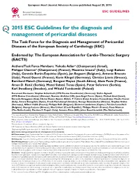 2015 ESC Guidelines for the Diagnosis and Management Of