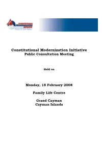 Constitutional Modernization Initiative Public Consultation Meeting