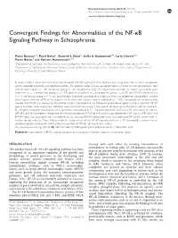 Convergent Findings for Abnormalities of the NF-&Kappa;B